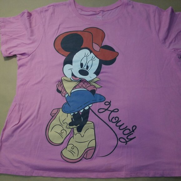 Disney Womens Minnie Mouse Pink Graphic T Shirt Size 3X - Picture 1 of 7